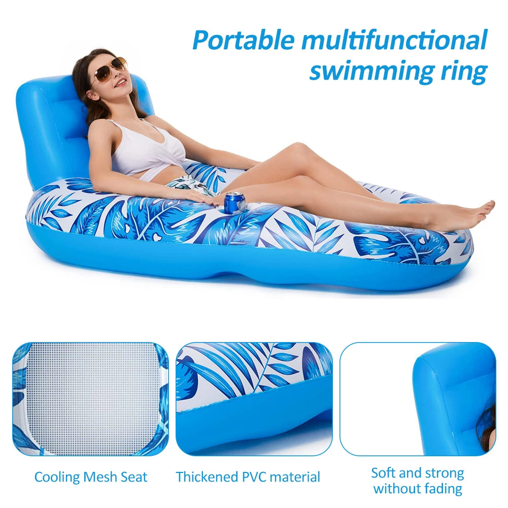 1PCS Summer Air Mattresses Inflatable Water Sleeping Bed Floating Lounger Air Mattress Outdoor Toys Play Row Inflatable Air Bed