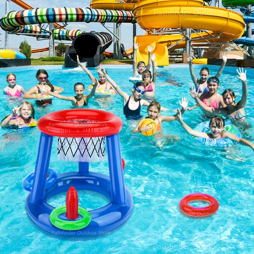 Outdoor Swimming Pool accessories Inflatable Ring Throwing Ferrule Game Set Floating Pool Toys Beach Fun Summer Water Toy